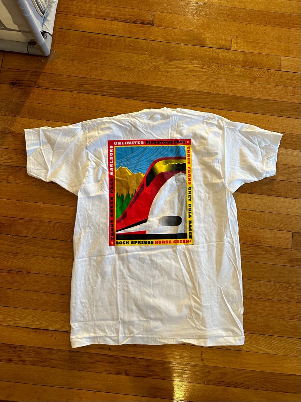 Vintage 90s Marlboro Pocket Shirt Mens XL White Single Stitch Train Outdoor FOTL